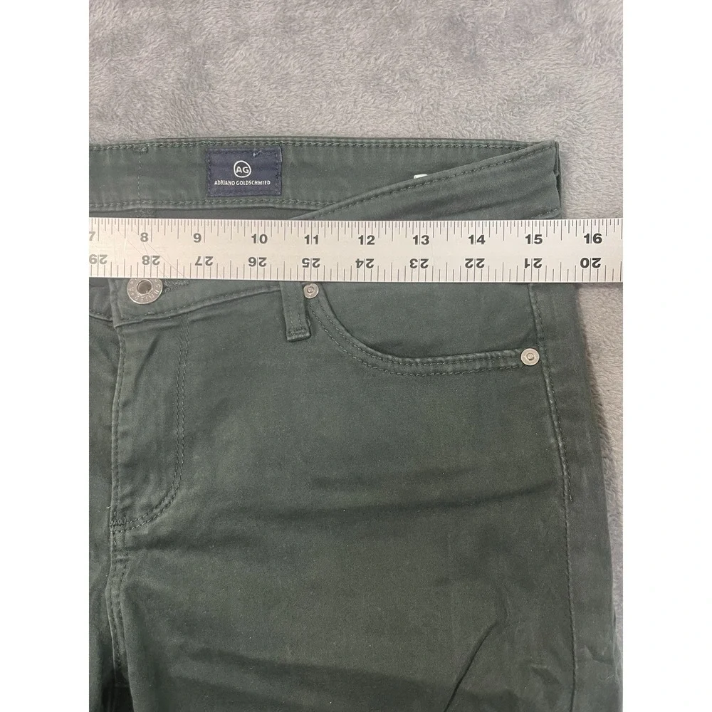 AG Adriano Goldschmied Chino Pants Womens 28R Green Soft Suede Skinny Ankle - Picture 3 of 9